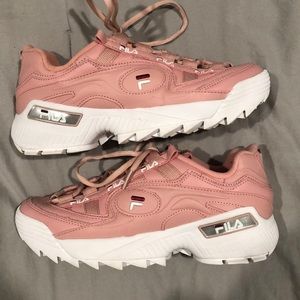 Pink Fila disruptor shoes